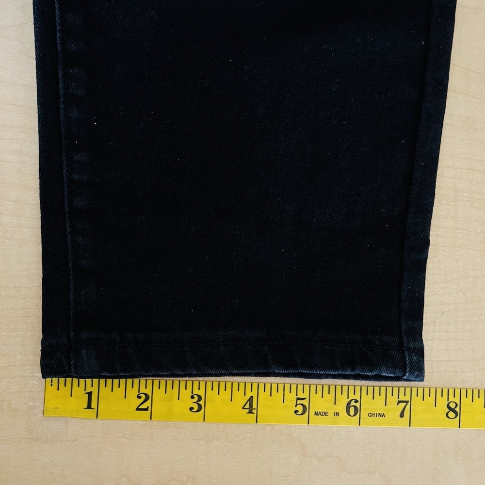 NWT MLANM Vogue Women Black Denim Jeans Plus 40 Distressed Embroidered Stretch - Picture 10 of 11